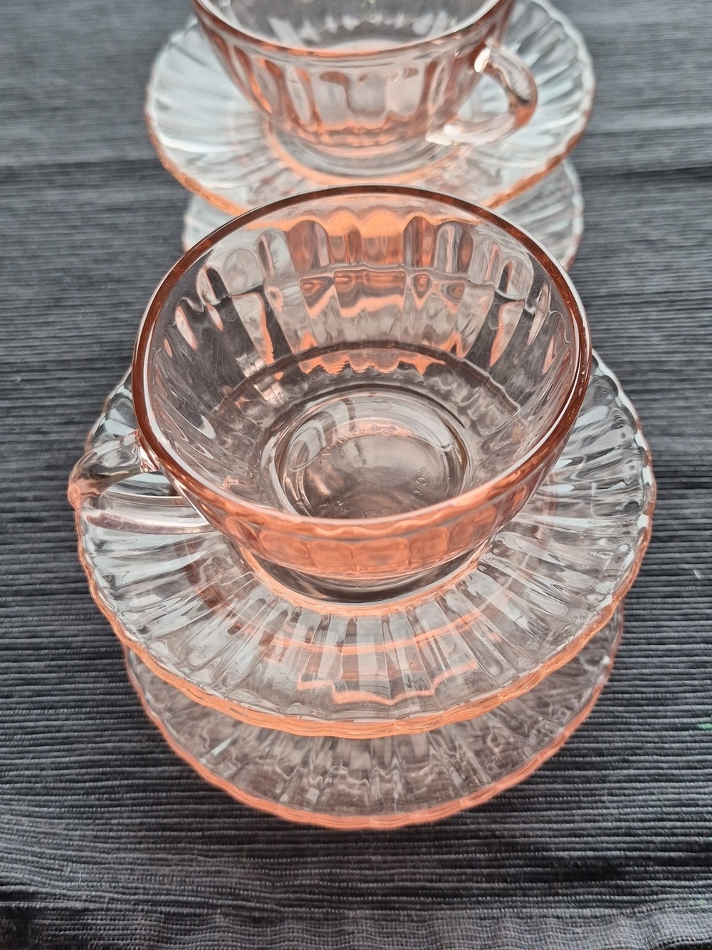 Vintage Set of Four Crisalex Portugal Pink Demitasse/espresso cups and saucers